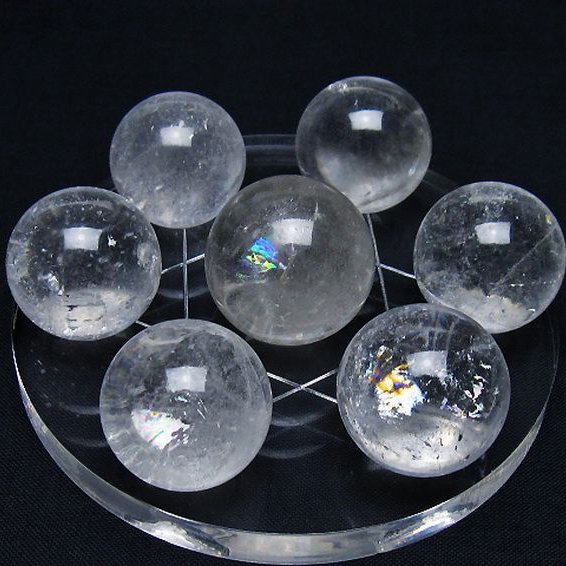 ヒマラヤ水晶 丸玉 七星陣 26mm [t602-2614]