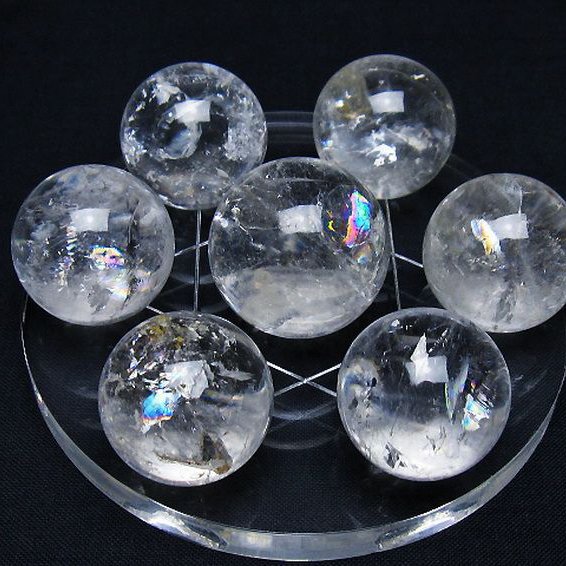 ヒマラヤ水晶 丸玉 七星陣 26mm [t602-2656]