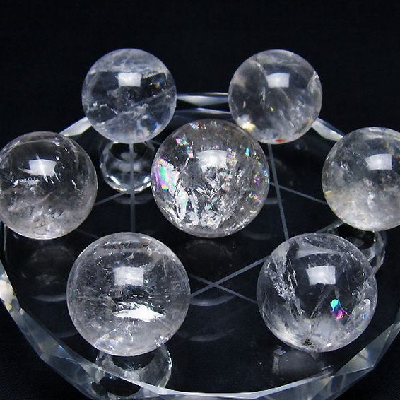 ヒマラヤ水晶 丸玉 七星陣 28mm [T602-2694]