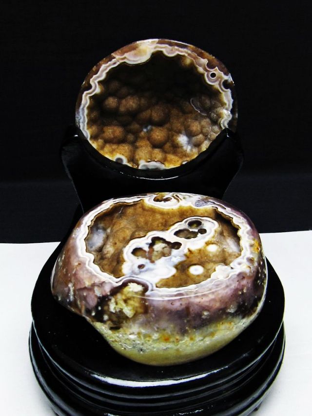 ペア水晶トレジャーメノウ[T604-7699]