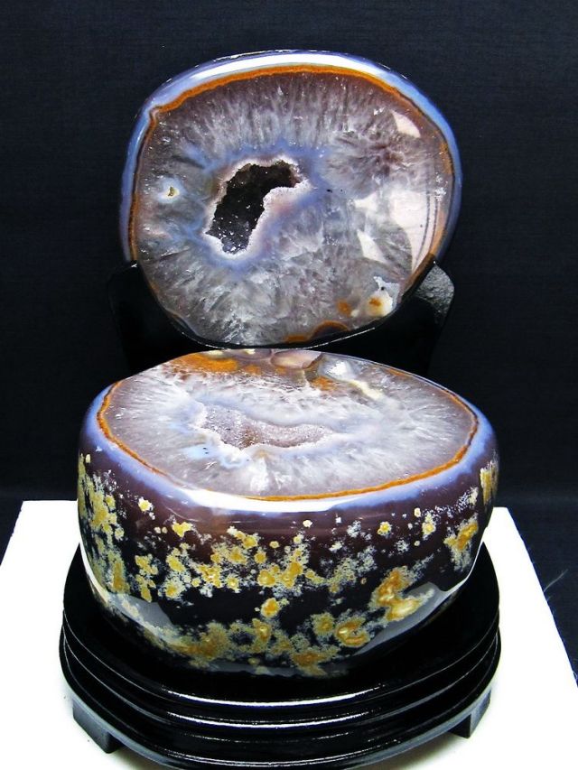 7.3Kg ペア水晶トレジャーメノウ [t604-7898]