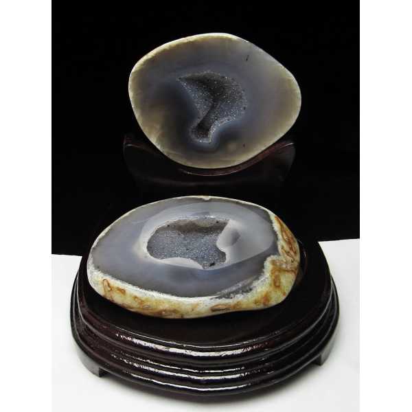 1.1Kg ウルグアイ産 ペア水晶トレジャーメノウ[T605-2247]