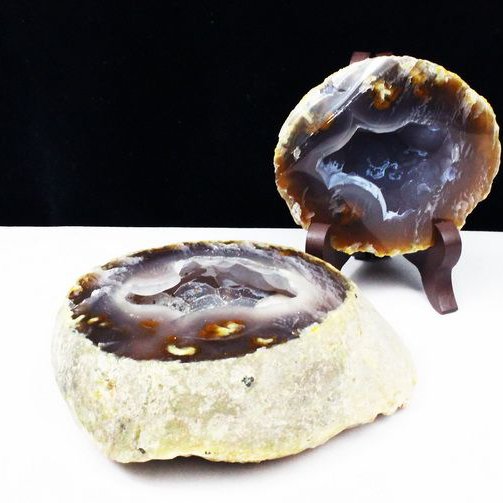 1.1Kg ペア水晶トレジャーメノウ[T605-3558]