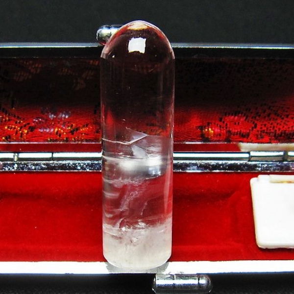 虹入り ヒマラヤ水晶 印材　※別途料金で篆刻可能 15mm [T607-151]