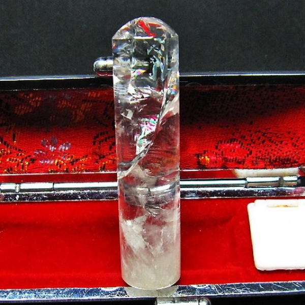 虹入り ヒマラヤ水晶 印材　 14mm [T607-190]