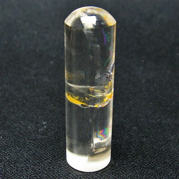 虹入り ヒマラヤ水晶 印材　※別途料金で篆刻可能 16mm [T607-192]