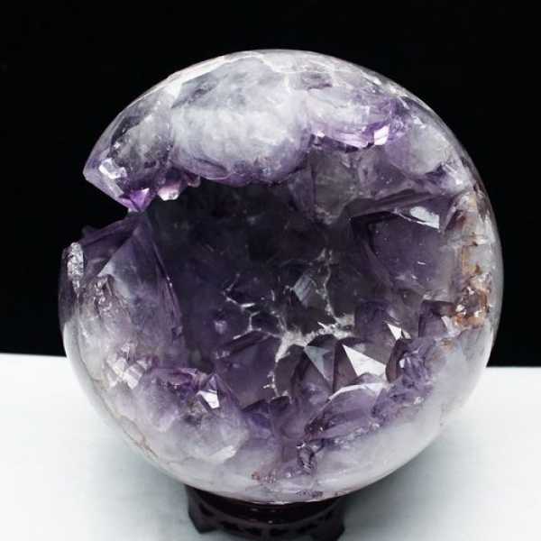 8.3Kg アメジスト笑口 丸玉 200mm [T610-11934]