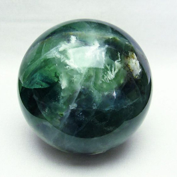 2Kg エンジェルフェザー フローライト 丸玉 106mm [T616-2882]