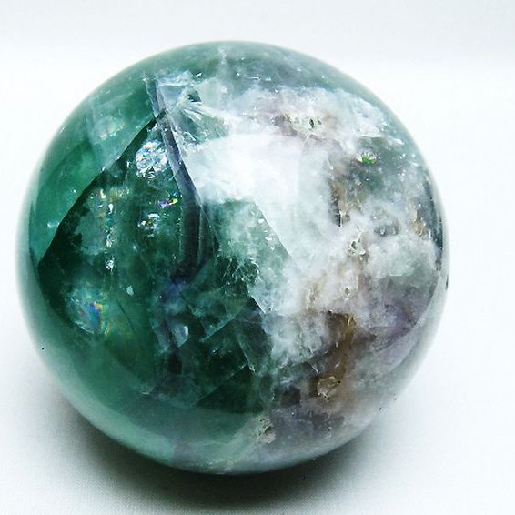 1.1Kg フローライト 丸玉 86mm [T616-4762]