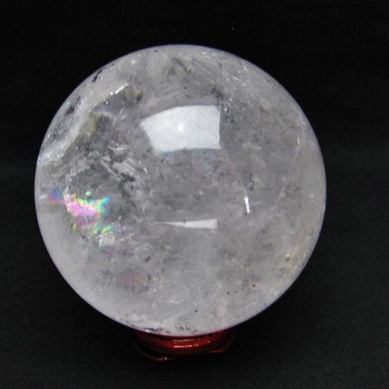 虹入り ルチル入り 水晶 丸玉 87mm [T62-13725]