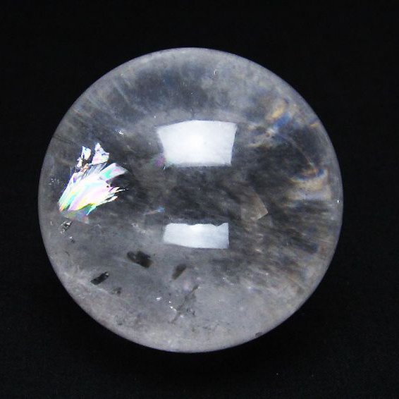 虹入り ヒマラヤ水晶 丸玉 52mm [T62-14990]