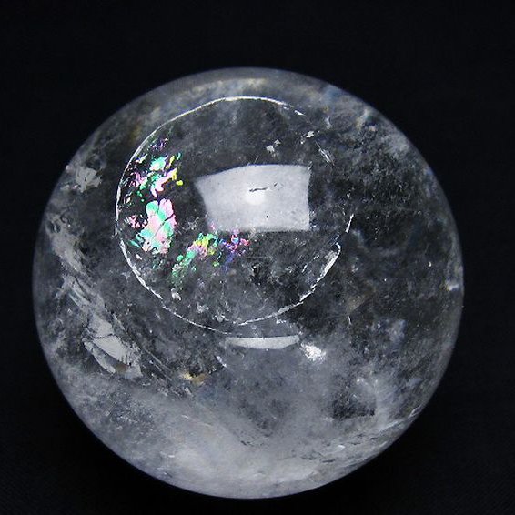 虹入り ヒマラヤ水晶 丸玉 52mm [t62-16078]