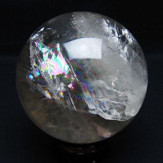 1.1Kg 虹入り ヒマラヤ水晶 丸玉 92mm [t62-16328]