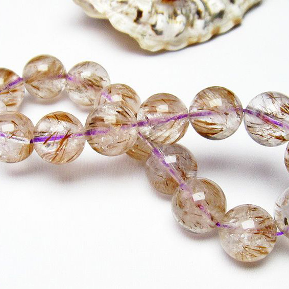 カコクセナイト インクォーツ  ブレスレット 12mm [T628-3325]