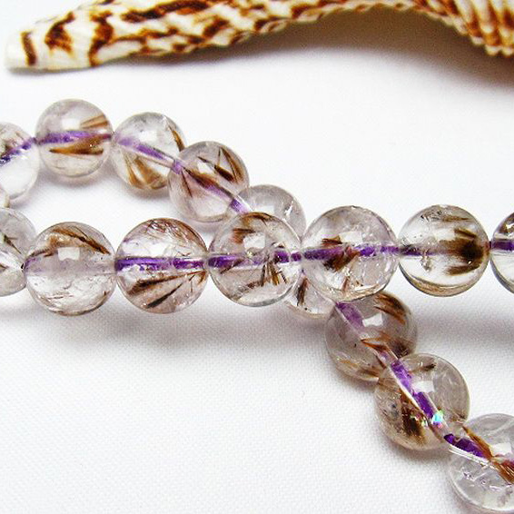 カコクセナイト インクォーツ  ブレスレット 9mm [T628-3888]