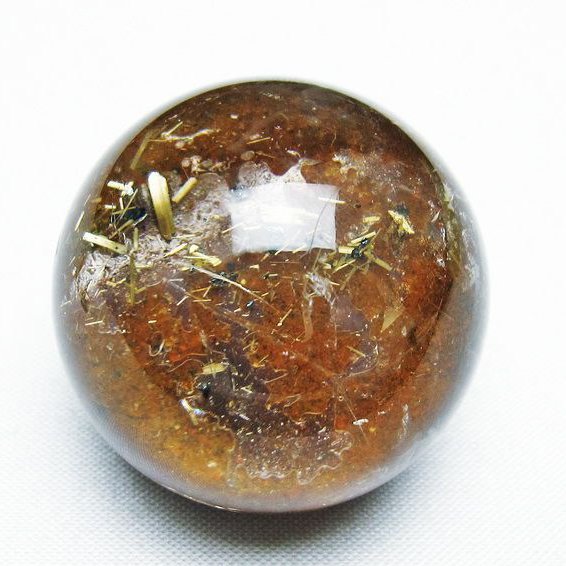 ゴールドタイチンルチル入り 水晶 丸玉 37mm [T637-4639]