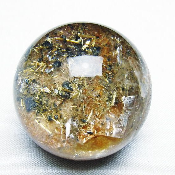 ゴールドタイチンルチル入り 水晶 丸玉 37mm [t637-4640]
