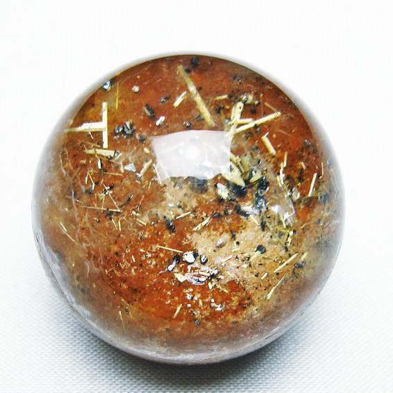 ゴールドタイチンルチル入り 水晶 丸玉 37mm [t637-4662]