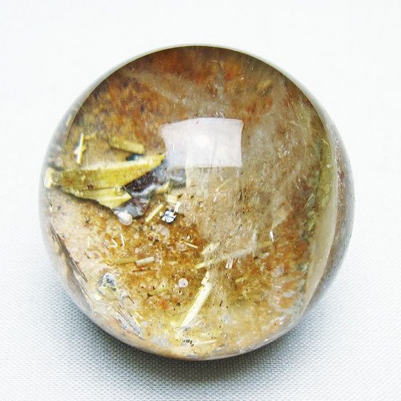 ゴールドタイチンルチル入り 水晶 丸玉 43mm [T637-4677]