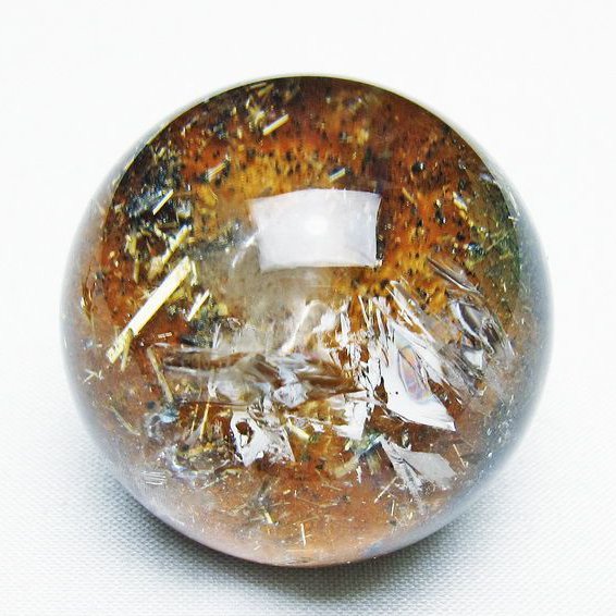 ゴールドタイチンルチル入り 水晶 丸玉 43mm [T637-4702]