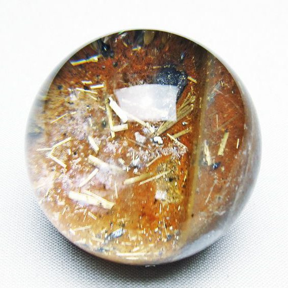 ゴールドタイチンルチル入り 水晶 丸玉 42mm [T637-4709]