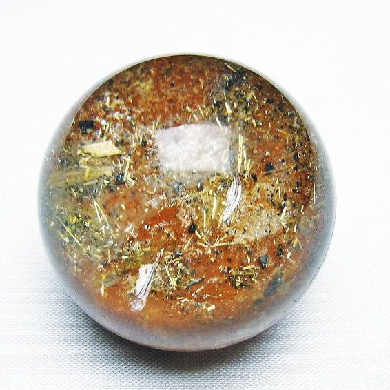 ゴールドタイチンルチル入り 水晶 丸玉 41mm [T637-4722]