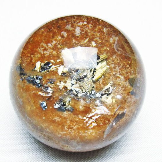 ゴールドタイチンルチル入り 水晶 丸玉 44mm [T637-4729]