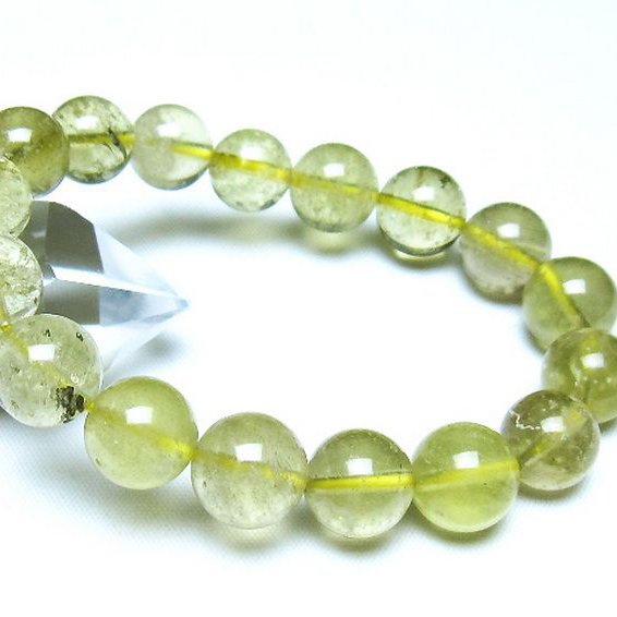 リビアングラス ブレスレット 11mm 隕石由来の天然ガラス[t64-808]