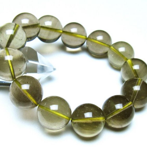 リビアングラスブレスレット 約17cm リビアングラス ブレスレット 17mm 隕石由来の天然ガラス[t64-832]