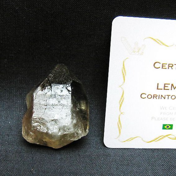 シトリン レムリアンシード水晶 原石 ミナスジェライス州コリント産 ※証明書付き[T641-2108]