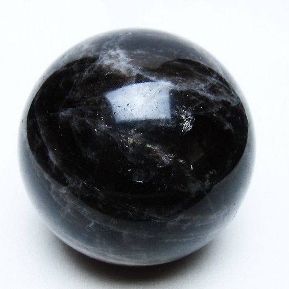 モリオン 純天然 黒水晶 丸玉 58mm [t643-4864]