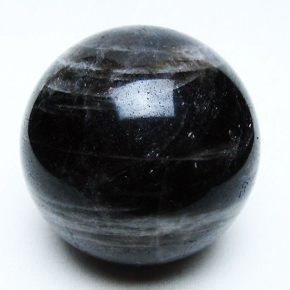 モリオン 純天然 黒水晶 丸玉 64mm [t643-4880]