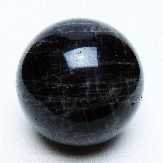 モリオン 純天然 黒水晶 丸玉 53mm [t643-4943]