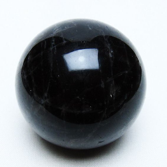 モリオン 純天然 黒水晶 丸玉 52mm [t643-4946]