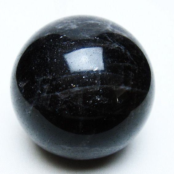 モリオン 純天然 黒水晶 丸玉 58mm [t643-4967]