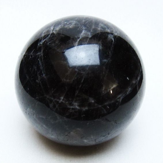 モリオン 純天然 黒水晶 丸玉 68mm [t643-5185]