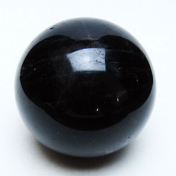 モリオン 純天然 黒水晶 丸玉 61mm [t643-5235]
