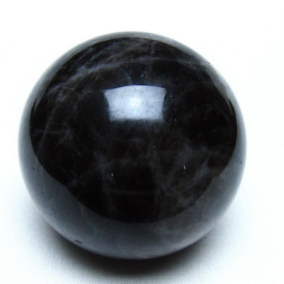 モリオン 純天然 黒水晶 丸玉 53mm [t643-5376]