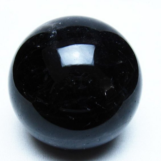 モリオン 純天然 黒水晶 丸玉 68mm [t643-5533]