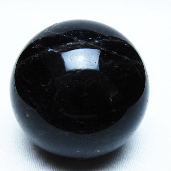 モリオン 純天然 黒水晶 丸玉 66mm [t643-5542]