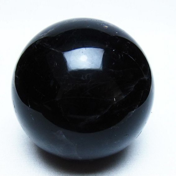 モリオン 純天然 黒水晶 丸玉 77mm [t643-5549]