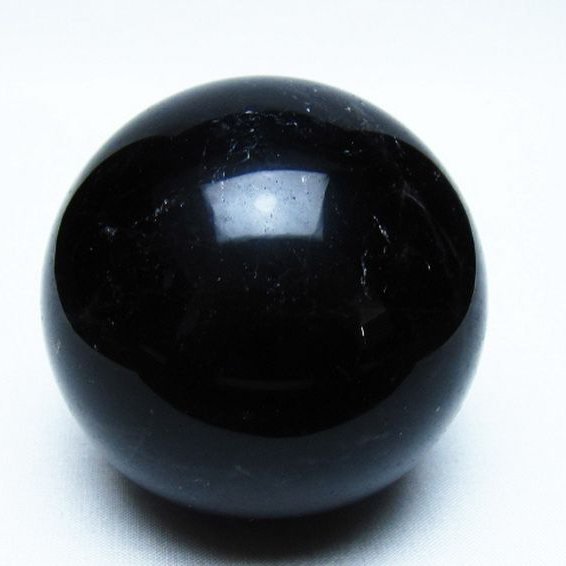 モリオン 純天然 黒水晶 丸玉 72mm [t643-5559]