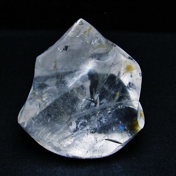 虹入り ヒマラヤ水晶 炎（フレイム） ポリッシュ  置物[T653-3669]