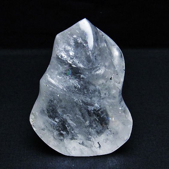 虹入り ヒマラヤ水晶 炎（フレイム） ポリッシュ  置物[T653-3731]