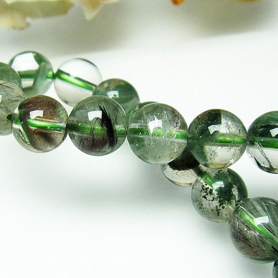 ガーデン水晶ルチル ブレスレット 9mm [T660-1585]