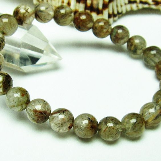 タイチンフラワー水晶 ブレスレット 8mm [T660-1809]