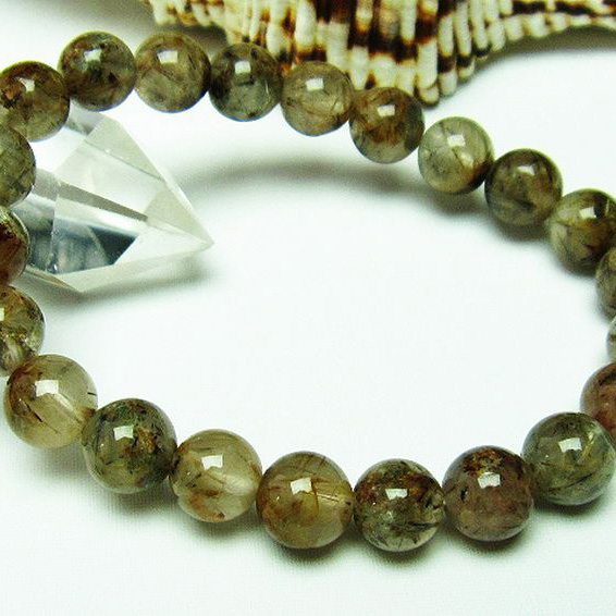 タイチンフラワー水晶 ブレスレット 8mm [T660-1810]