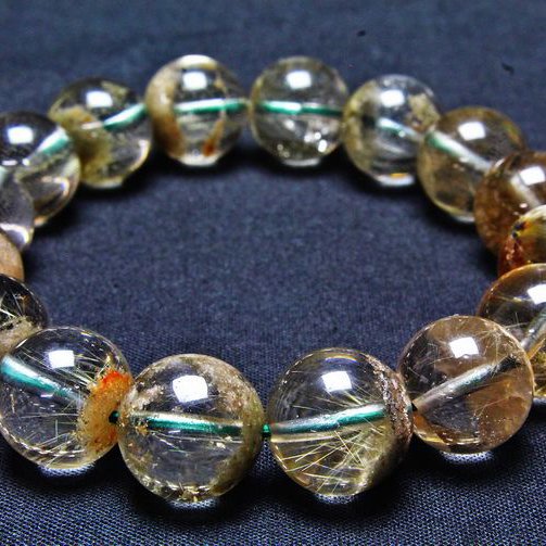 タイチンフラワー水晶ガーデン水晶 ブレスレット 13mm [T660-1872]