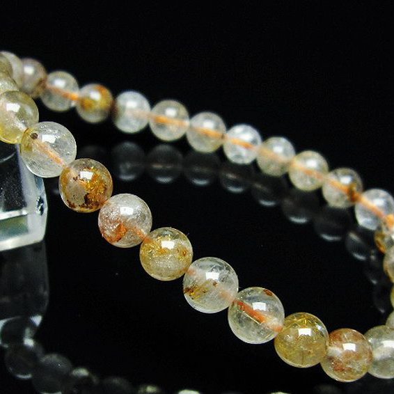 タイチンフラワー水晶 ブレスレット 6mm [T660-2122]