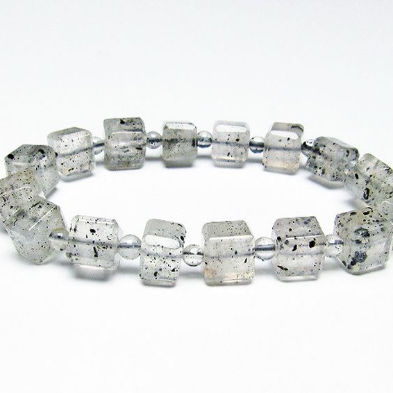 バイオタイトインクォーツ キューブ ブレスレット [T663-1356]